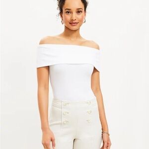 Loft NWT Ribbed off the shoulder top XL